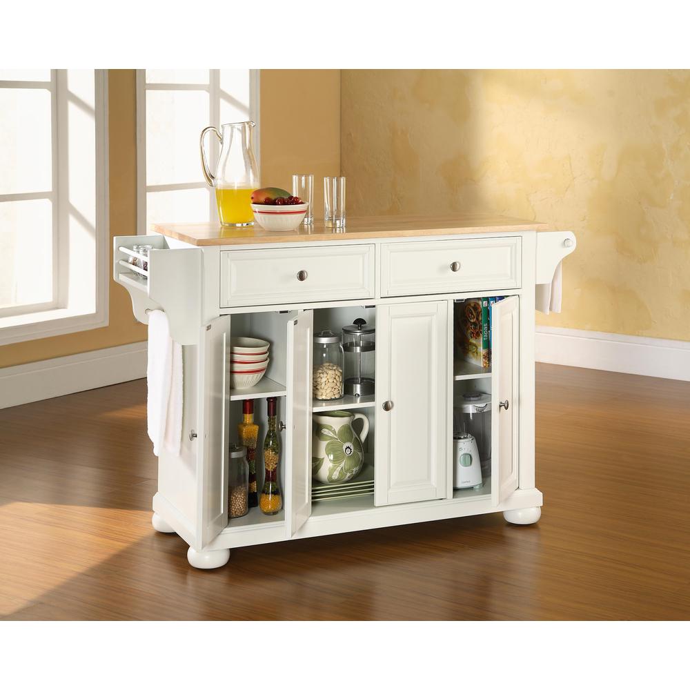 Alexandria Wood Top Full Size Kitchen Island/Cart