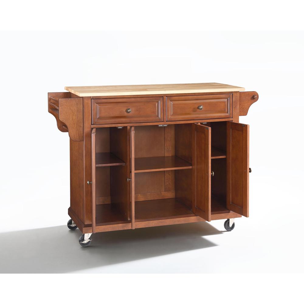 Full Size Wood Top Kitchen Cart