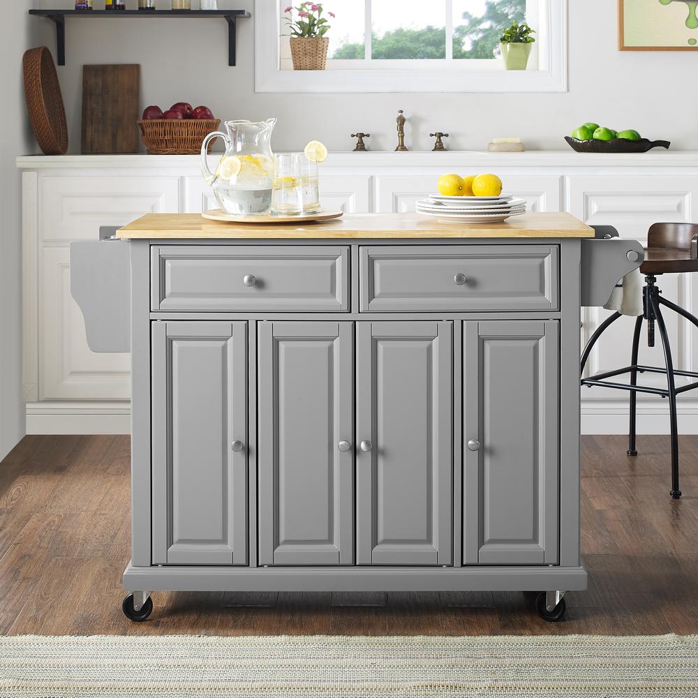 Full Size Wood Top Kitchen Cart