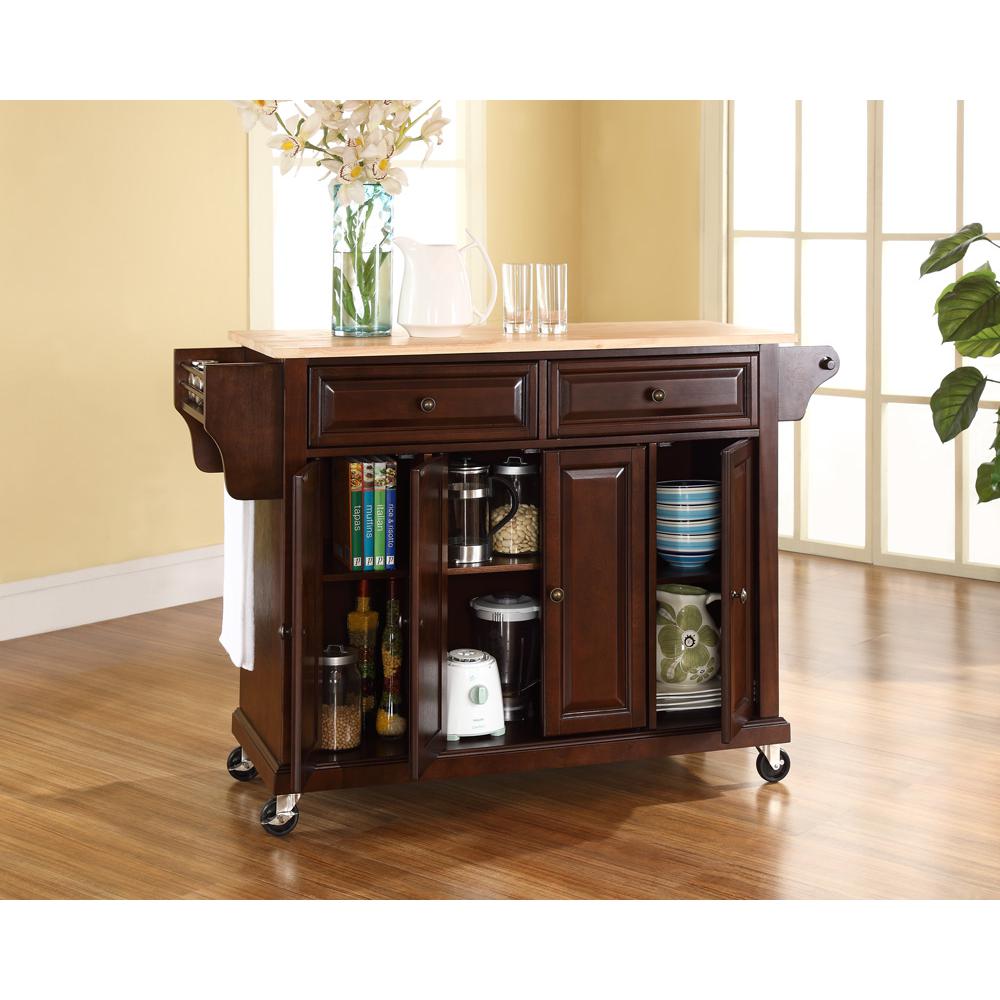 Full Size Wood Top Kitchen Cart