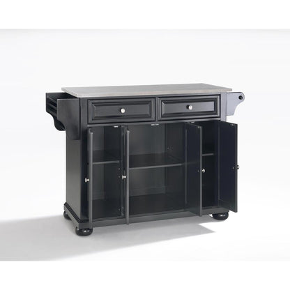 Alexandria Stainless Steel Top Full Size Kitchen Island/Cart
