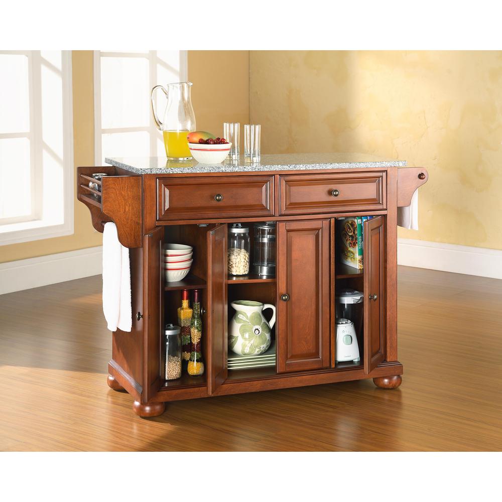 Alexandria Granite Top Full Size Kitchen Island/Cart