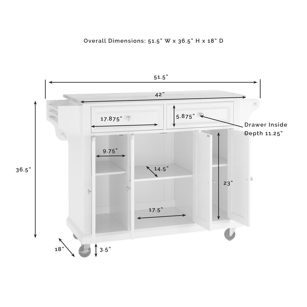 Full Size Granite Top Kitchen Cart