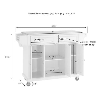 Full Size Granite Top Kitchen Cart