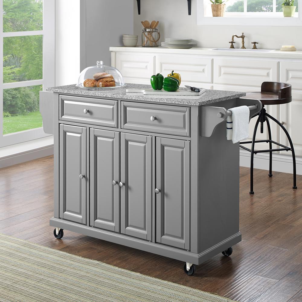 Full Size Granite Top Kitchen Cart