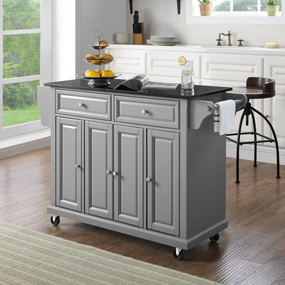 Full Size Granite Top Kitchen Cart