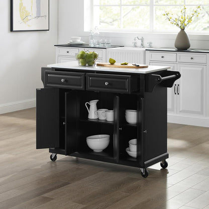Full Size Stone Top Kitchen Cart