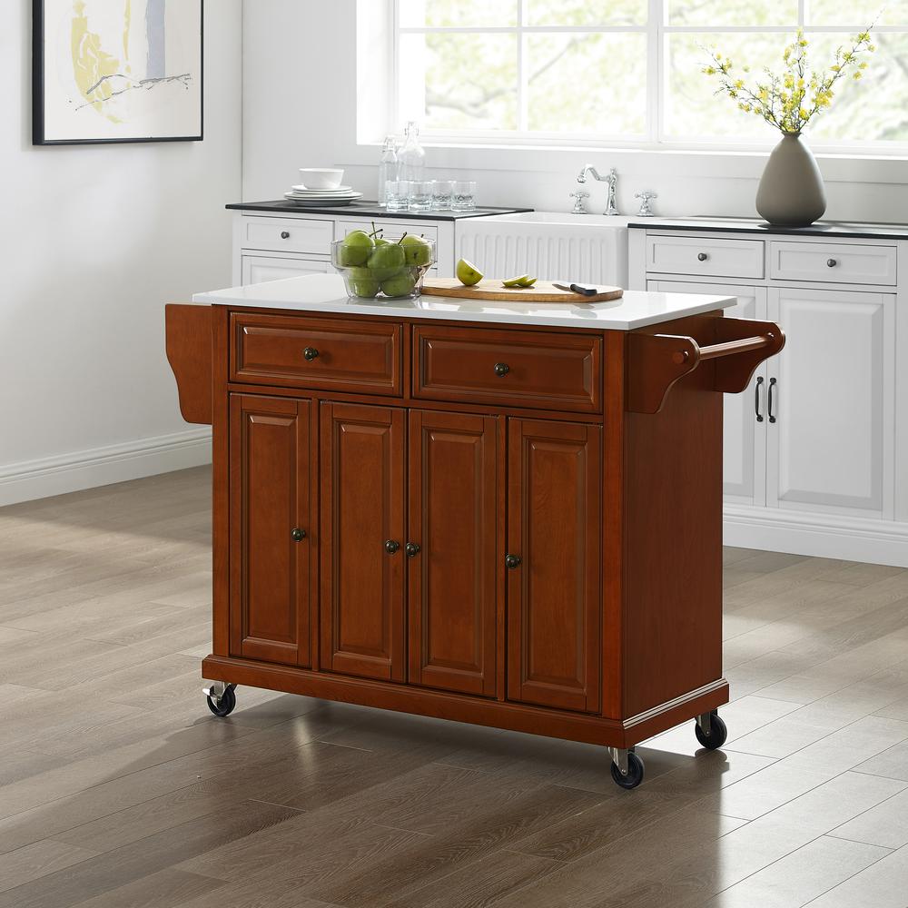 Full Size Stone Top Kitchen Cart