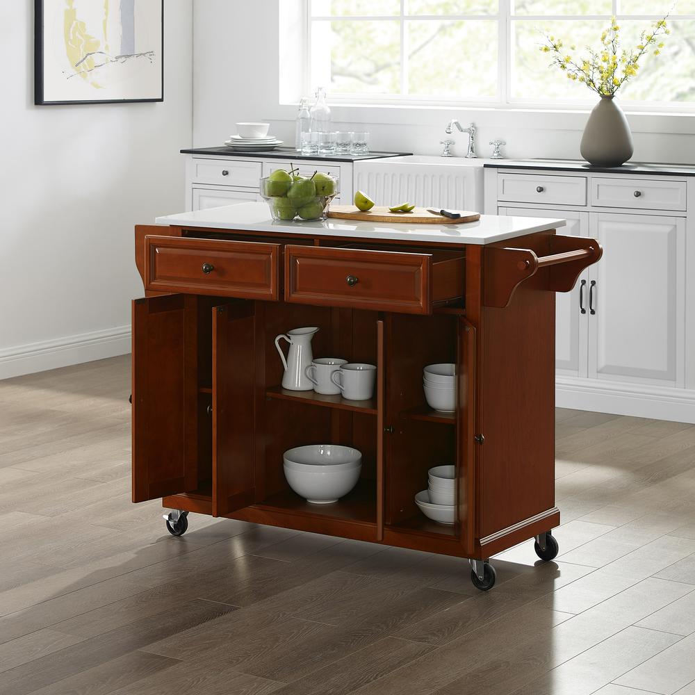 Full Size Stone Top Kitchen Cart