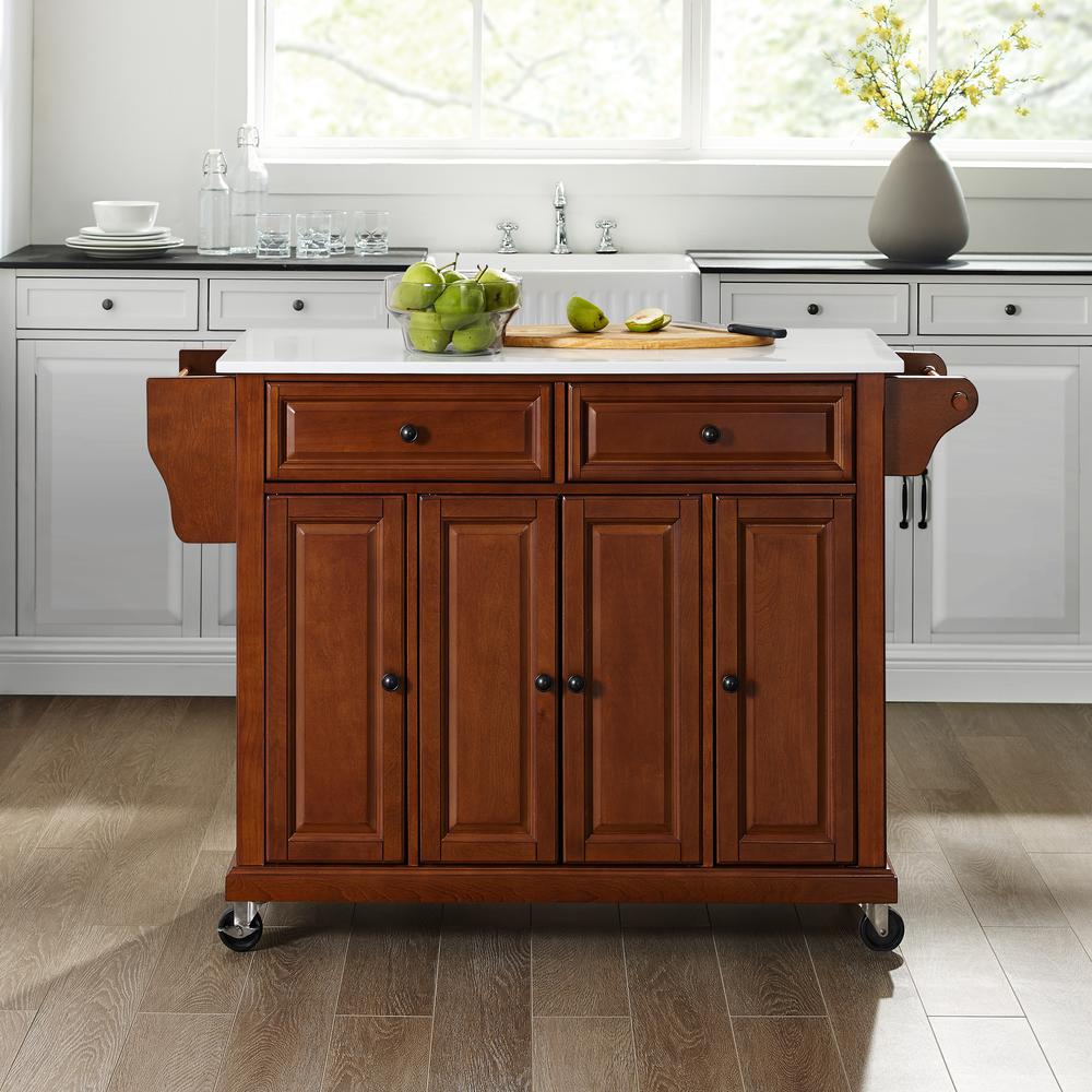 Full Size Stone Top Kitchen Cart