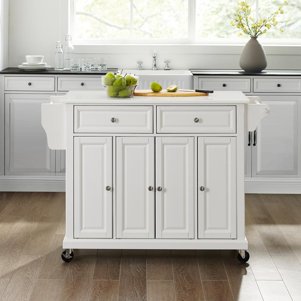 Full Size Stone Top Kitchen Cart