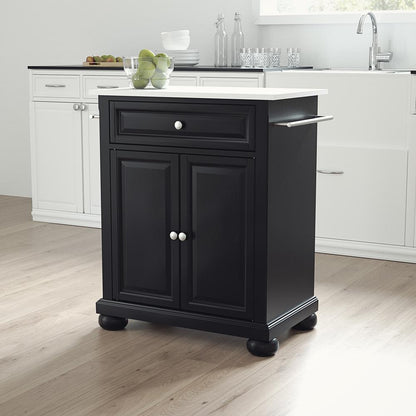 Alexandria Stone Top Portable Kitchen Island/Cart