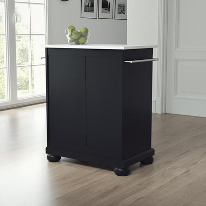 Alexandria Stone Top Portable Kitchen Island/Cart