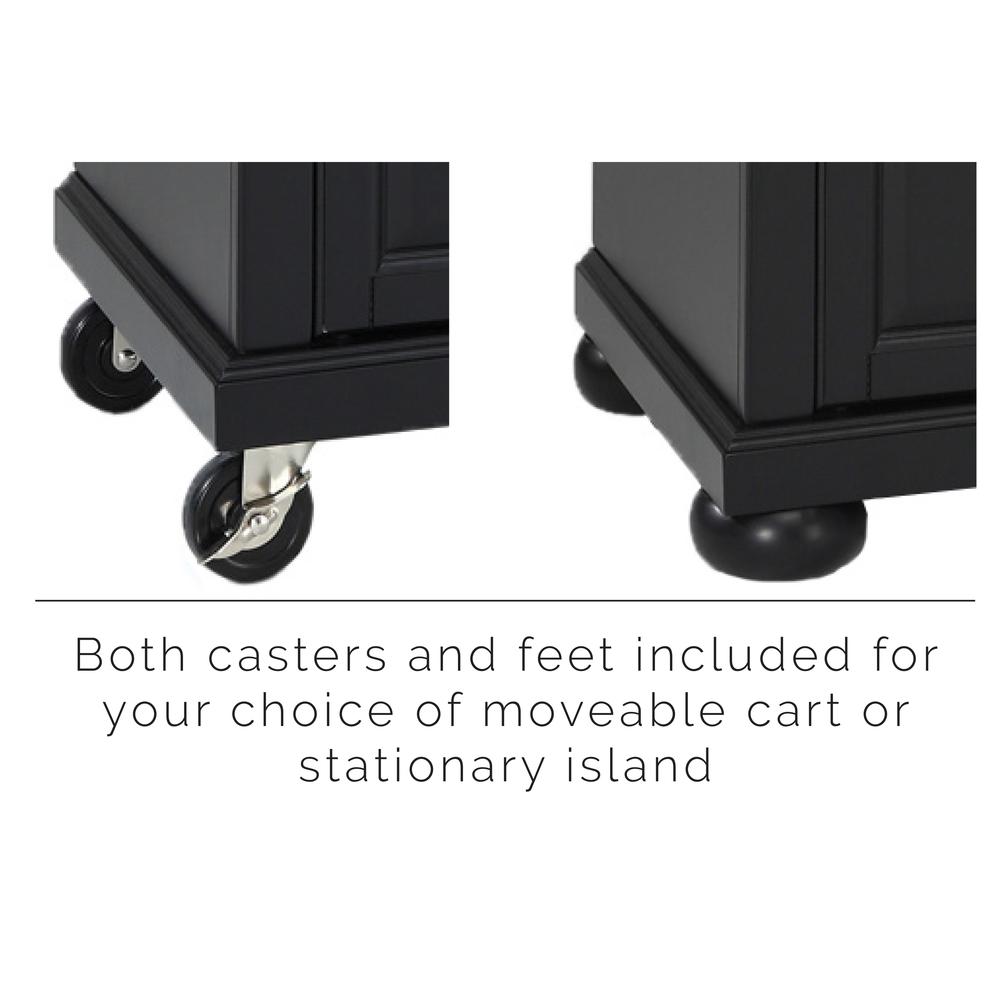 Alexandria Stone Top Portable Kitchen Island/Cart