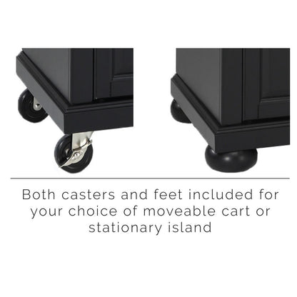 Alexandria Stone Top Portable Kitchen Island/Cart