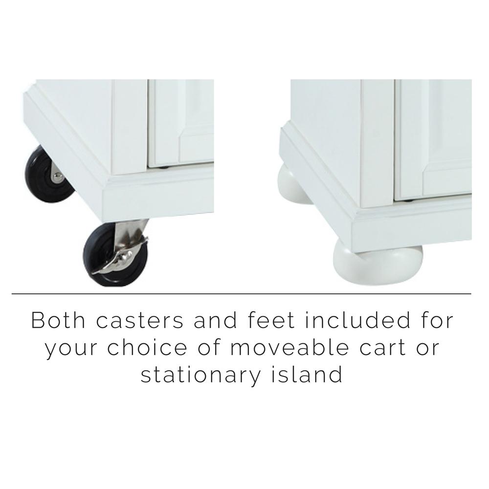 Alexandria Stone Top Portable Kitchen Island/Cart