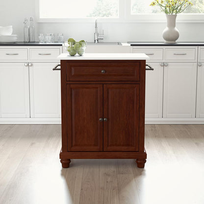 Cambridge Stone Top Portable Kitchen Island/Cart