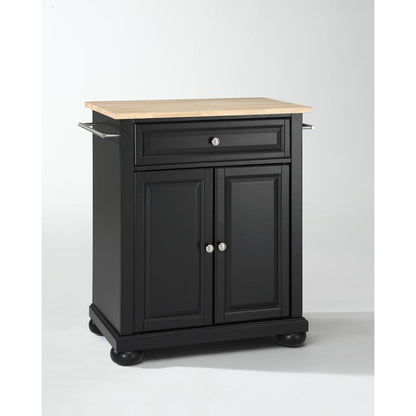 Alexandria Wood Top Portable Kitchen Island/Cart