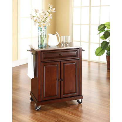 Compact Stainless Steel Top Kitchen Cart