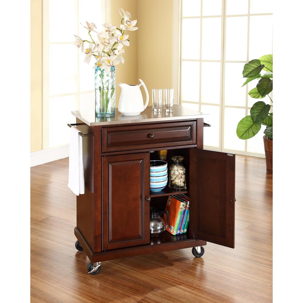 Compact Stainless Steel Top Kitchen Cart