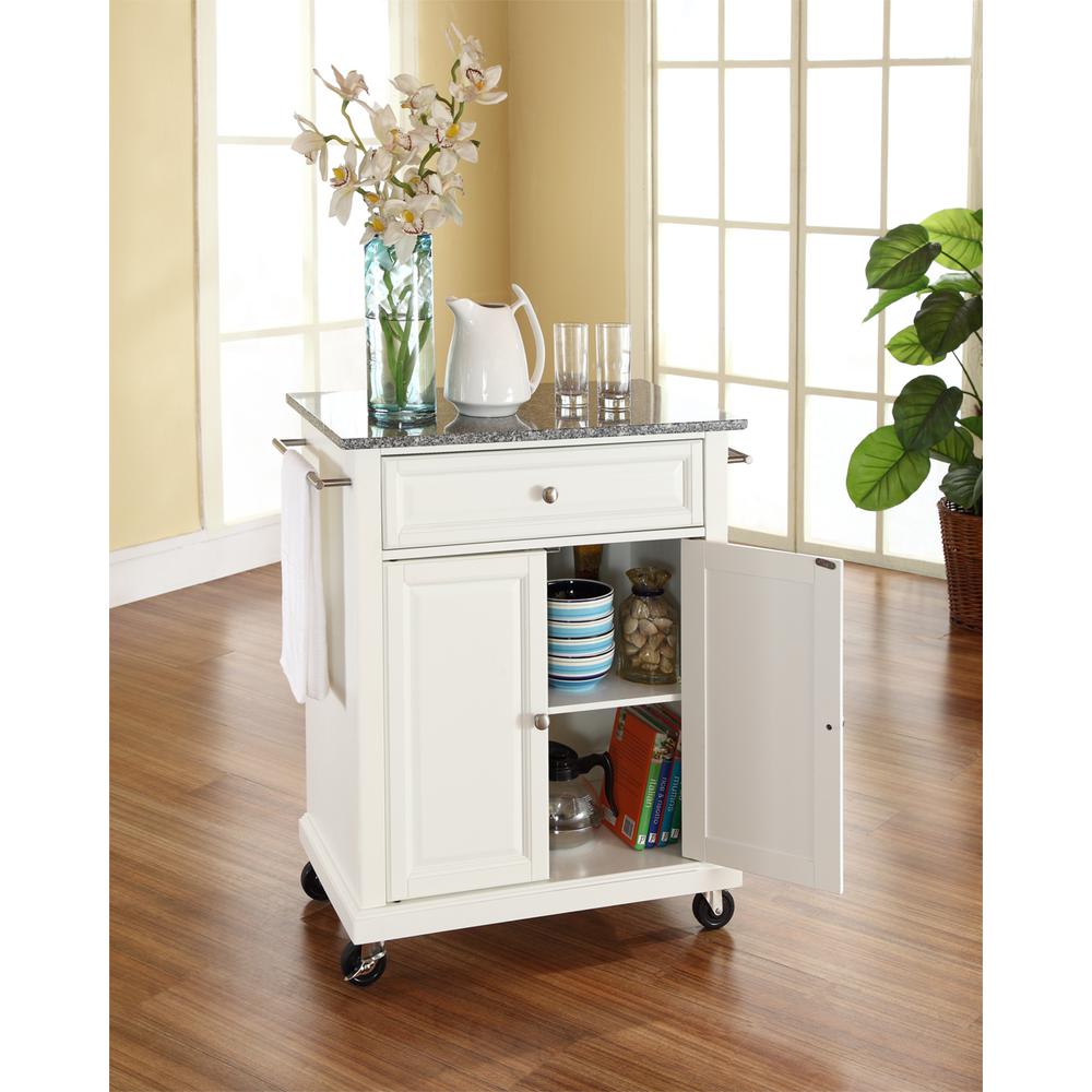 Compact Granite Top Kitchen Cart