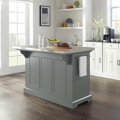 Julia Stainless Steel Top Kitchen Island