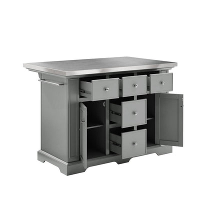 Julia Stainless Steel Top Kitchen Island