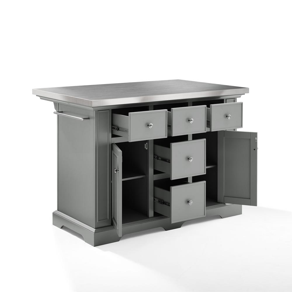 Julia Stainless Steel Top Kitchen Island