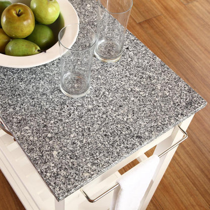 Granite Top Kitchen Prep Rolling Cart