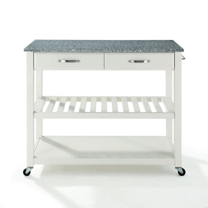 Granite Top Kitchen Prep Rolling Cart