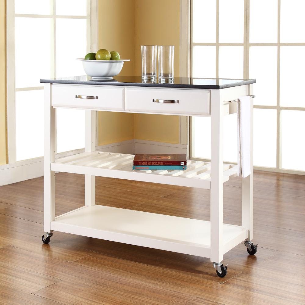 Granite Top Kitchen Prep Rolling Cart