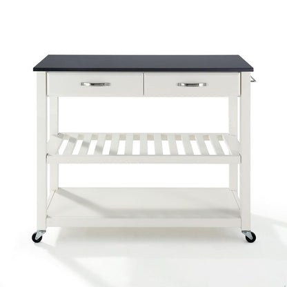 Granite Top Kitchen Prep Rolling Cart