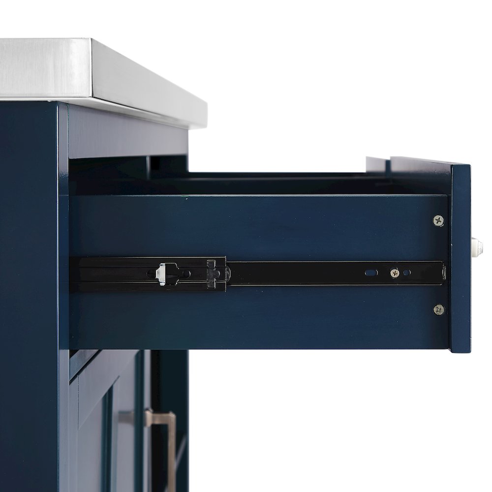 Silvia Stainless Steel Top Kitchen Island