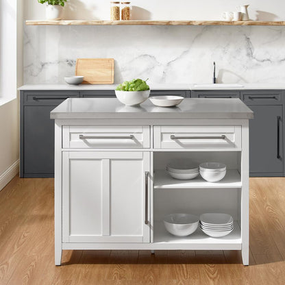 Silvia Stainless Steel Top Kitchen Island