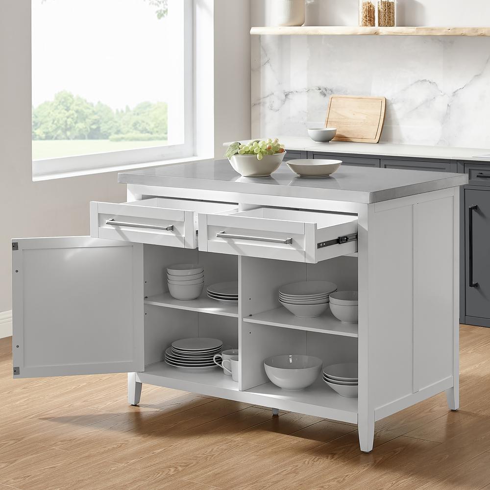 Silvia Stainless Steel Top Kitchen Island