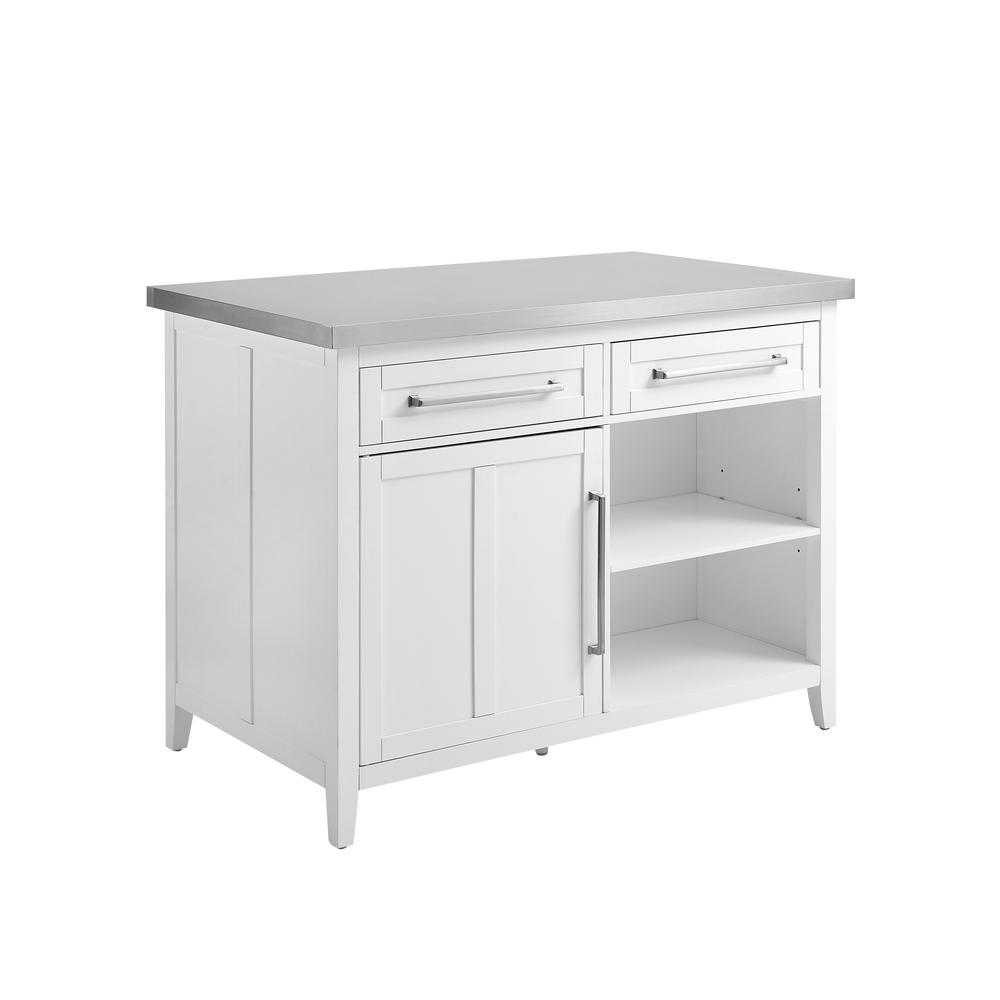Silvia Stainless Steel Top Kitchen Island
