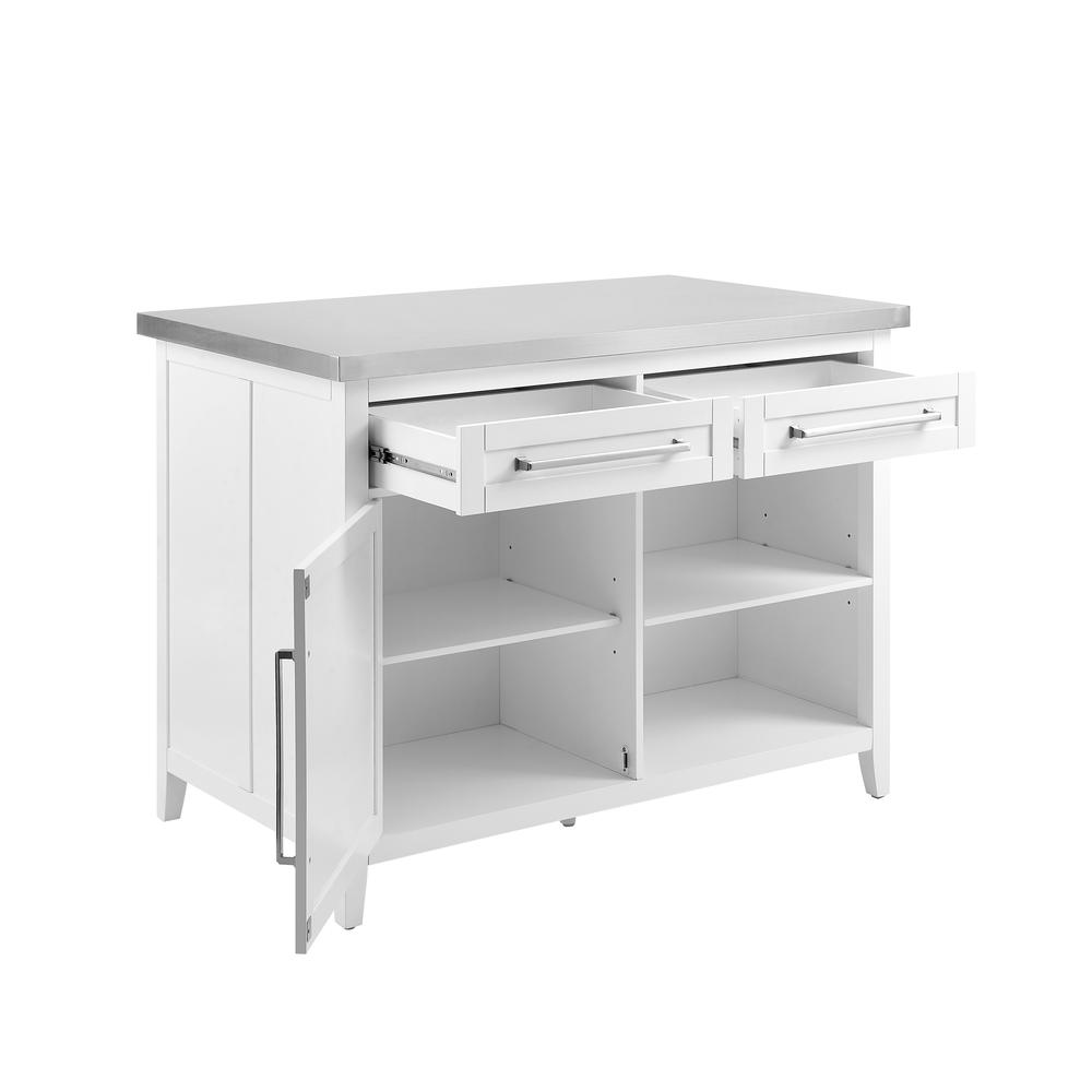 Silvia Stainless Steel Top Kitchen Island