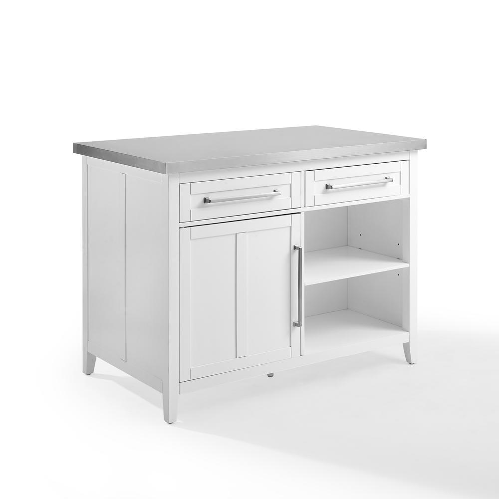 Silvia Stainless Steel Top Kitchen Island