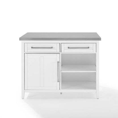 Silvia Stainless Steel Top Kitchen Island