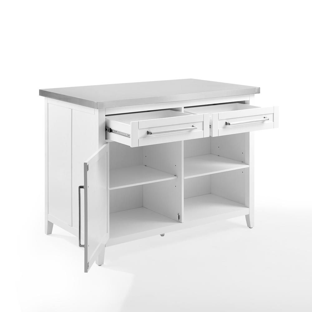 Silvia Stainless Steel Top Kitchen Island