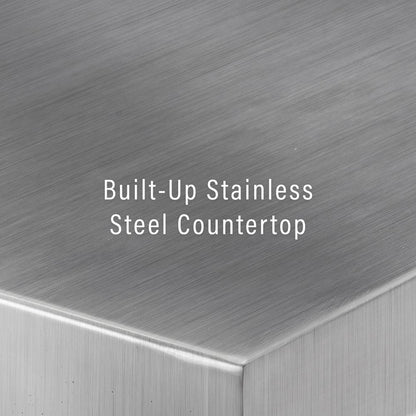 Silvia Stainless Steel Top Kitchen Island W/X-Back Stools, 2 Stools