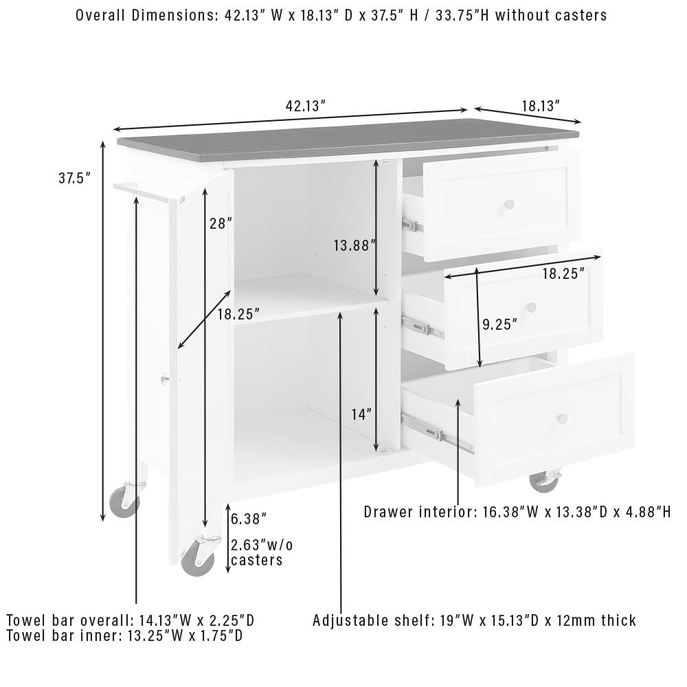 Soren Granite Top Kitchen Island/Cart