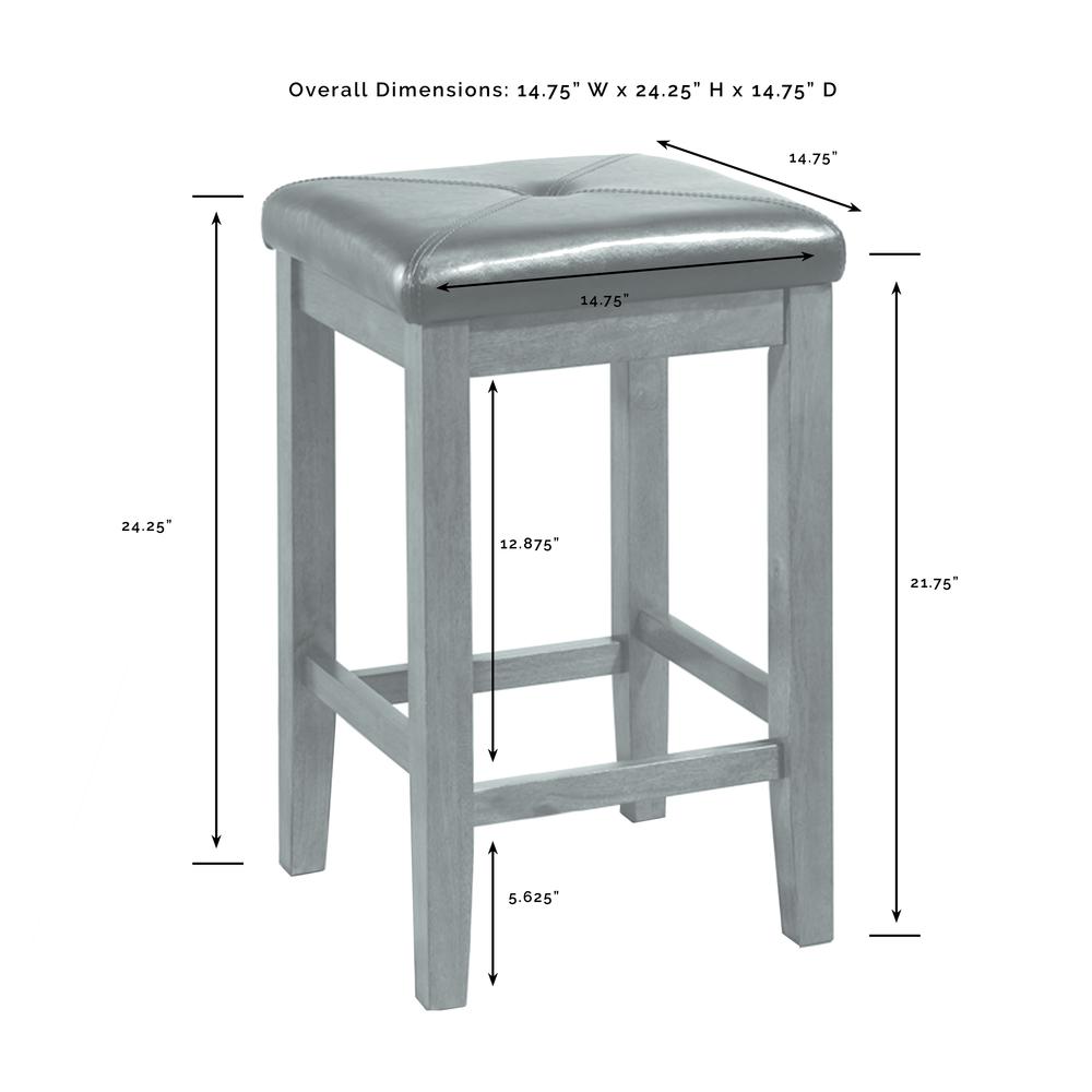 Bartlett Wood Top Kitchen Island W/Uph Square Stools - Kitchen Island & 2 Stools