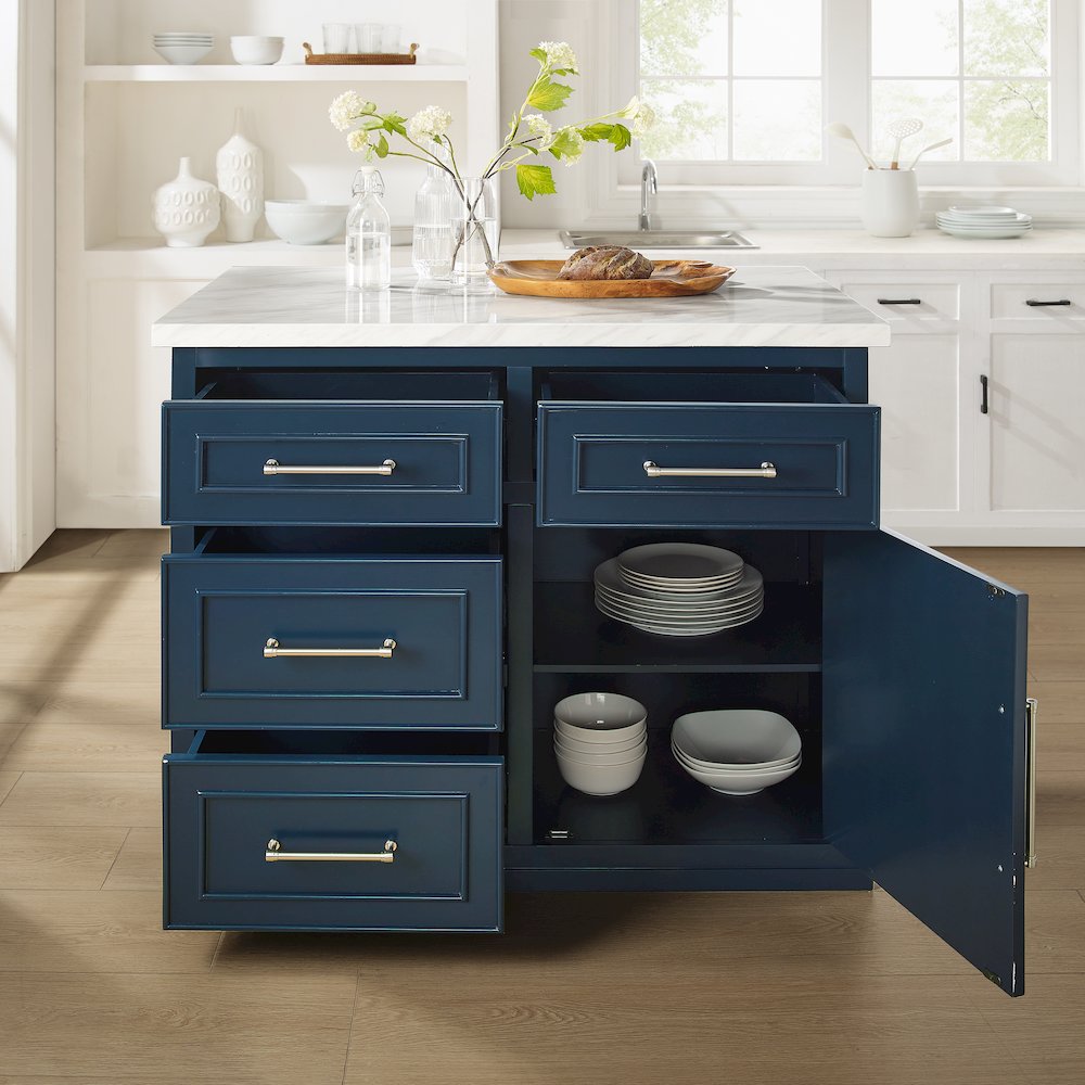 Cutler Faux Marble Top Kitchen Island