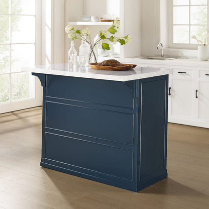 Cutler Faux Marble Top Kitchen Island