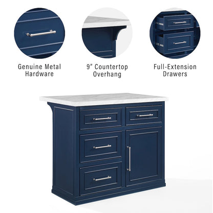 Cutler Faux Marble Top Kitchen Island