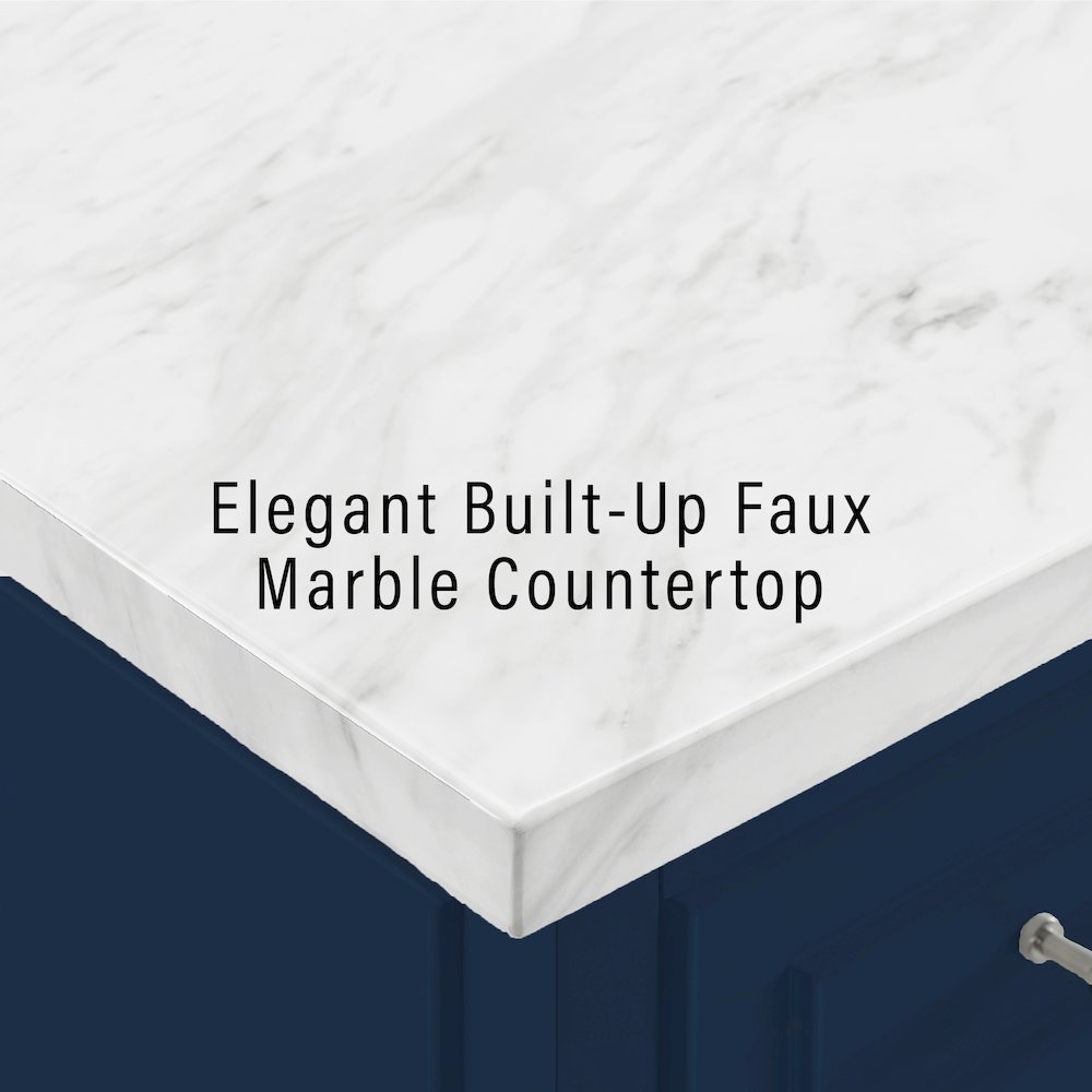 Cutler Faux Marble Top Kitchen Island