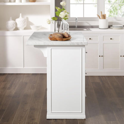 Cutler Faux Marble Top Kitchen Island