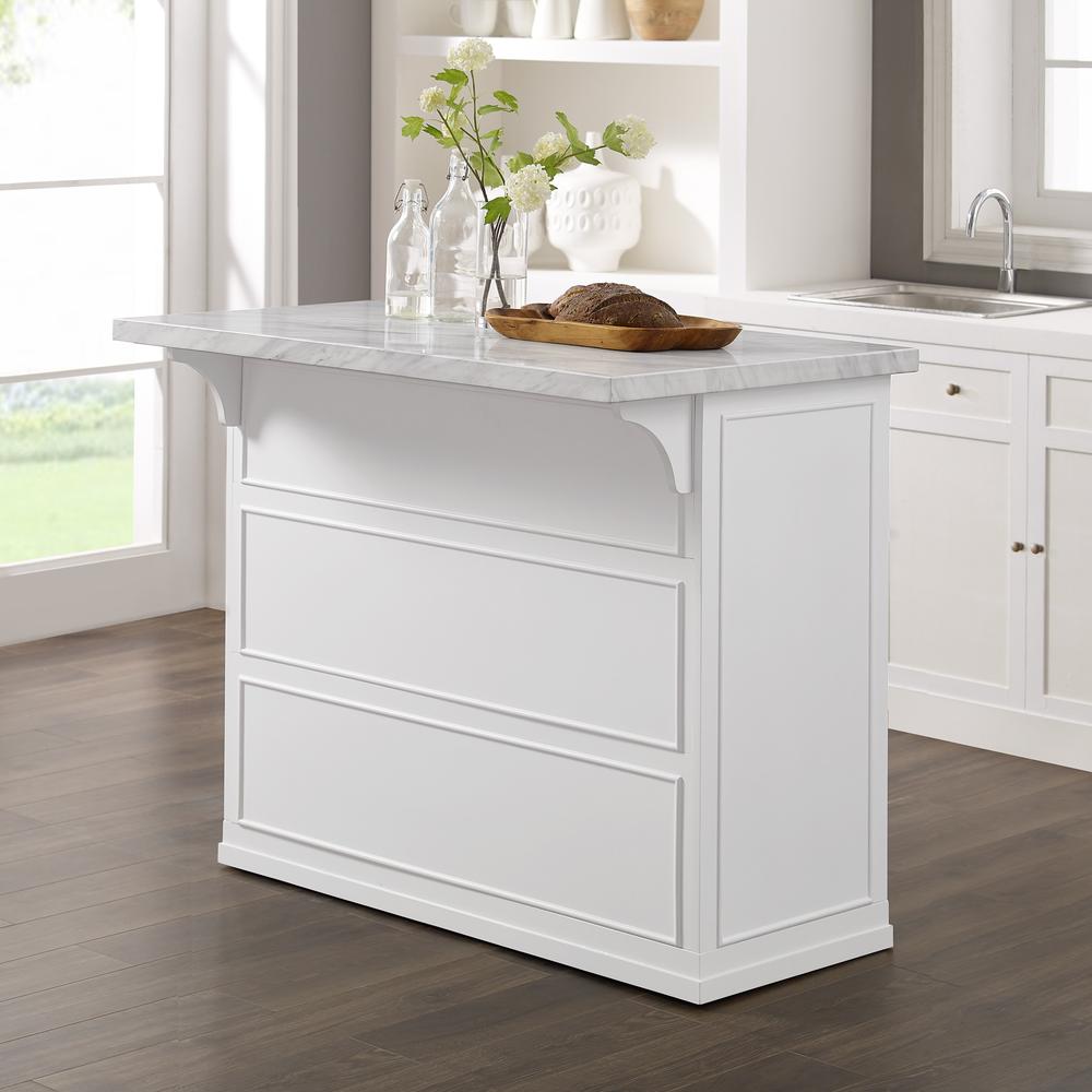 Cutler Faux Marble Top Kitchen Island