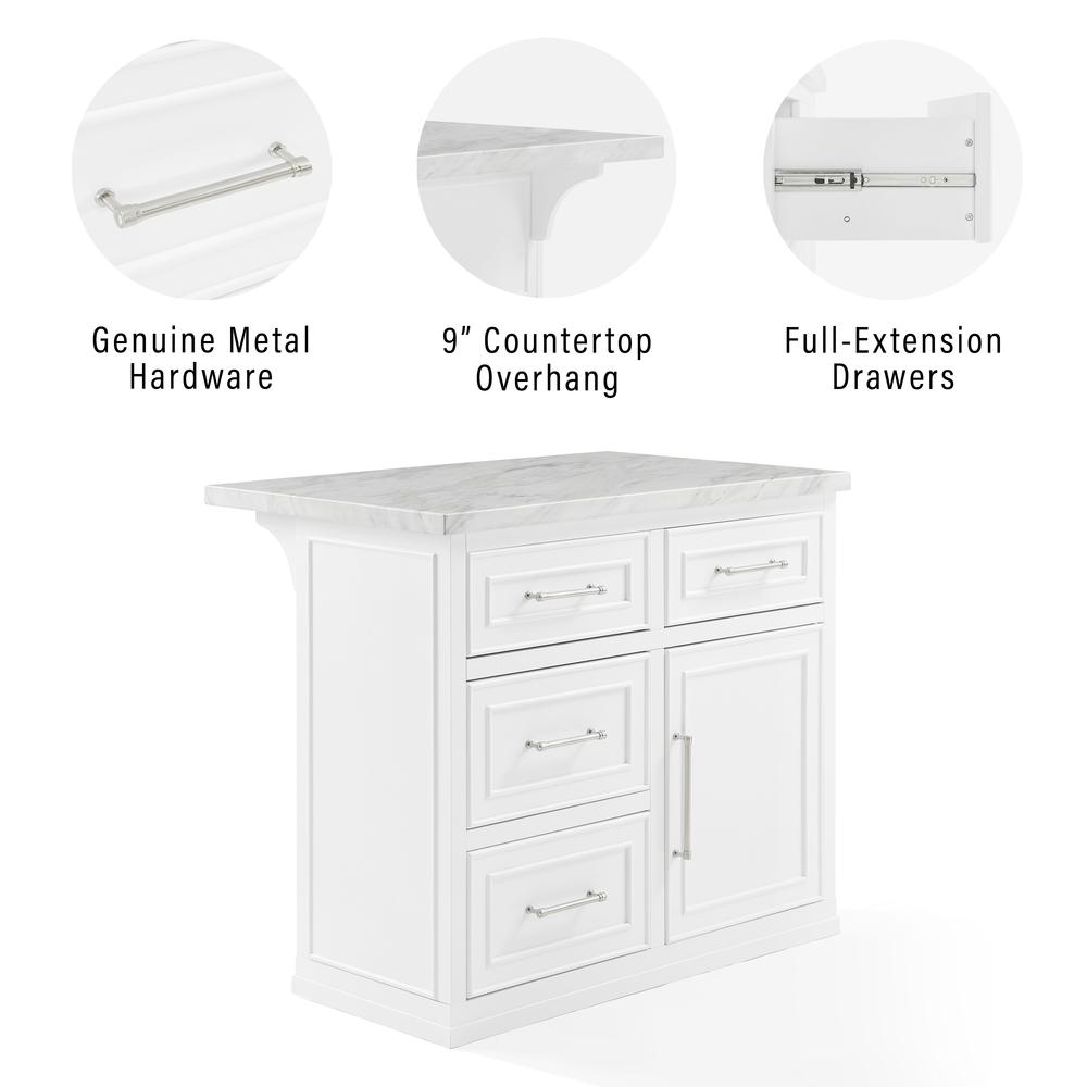 Cutler Faux Marble Top Kitchen Island